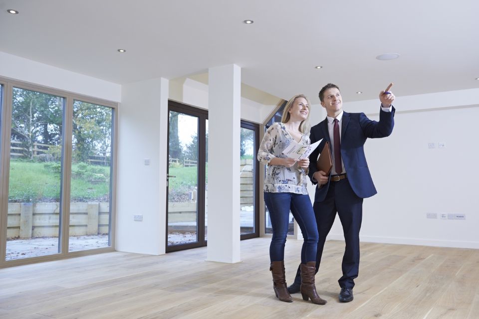 a client and an agent selling a house