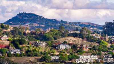 Aerial view of residential neighborhood